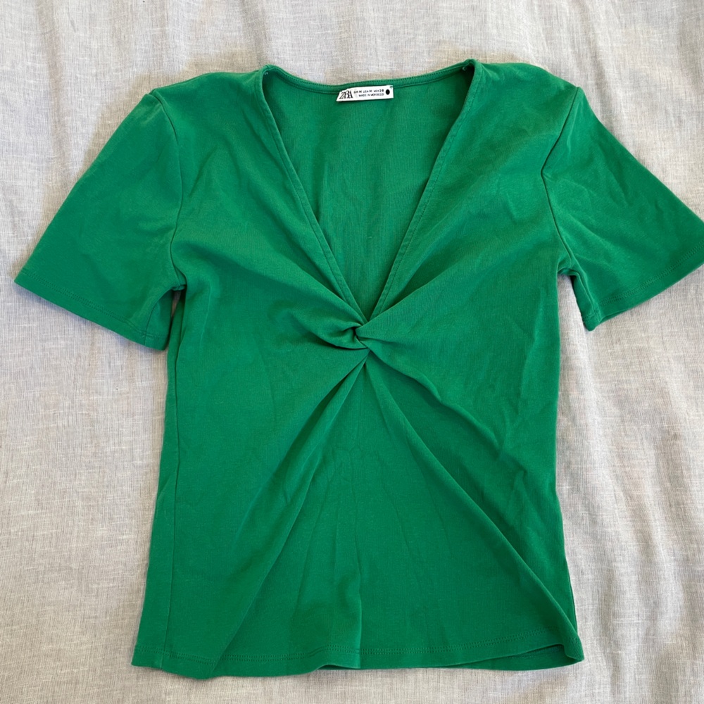 Zara Vibrant Green Short Sleeve Tee